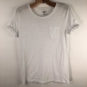 Victoria’s Secret PINK White Pocket Tee Small
